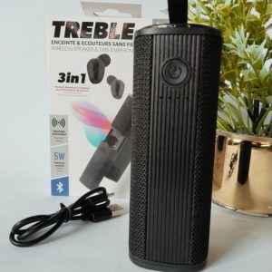 TREBLE wireless speaker + wireless headphones and power bank