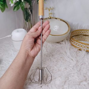 Egg Beater Whisk – Stainless Steel Hand Push Whisk Blender