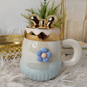 European Creative Pearl Glaze Bow Mug