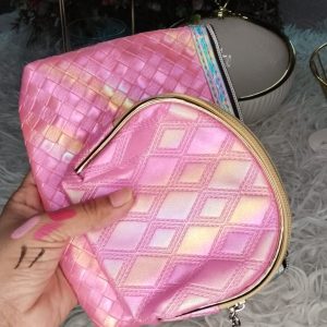 Deal of 2 – Random Color Makeup Organizer Pouch & Coin Bag | Travel Cosmetic Bag Set